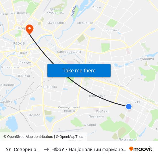 Ул. Северина Потоцкого to НФаУ / Національний фармацевтичний університет map