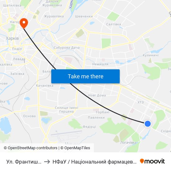 Ул. Франтишка Крала to НФаУ / Національний фармацевтичний університет map