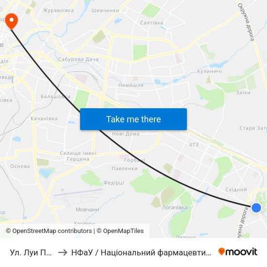 Ул. Луи Пастера to НФаУ / Національний фармацевтичний університет map