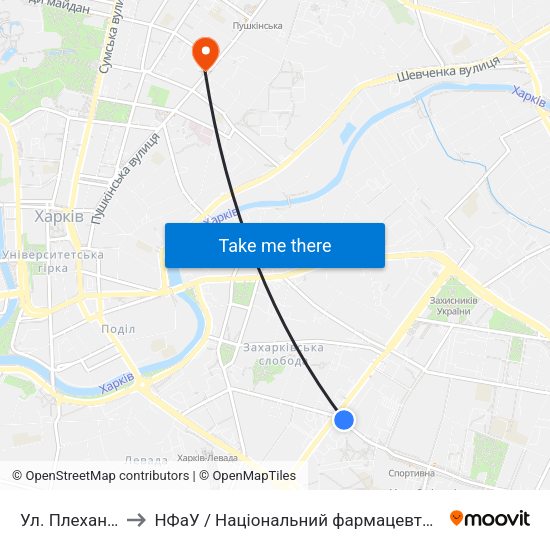 Ул. Плехановская to НФаУ / Національний фармацевтичний університет map
