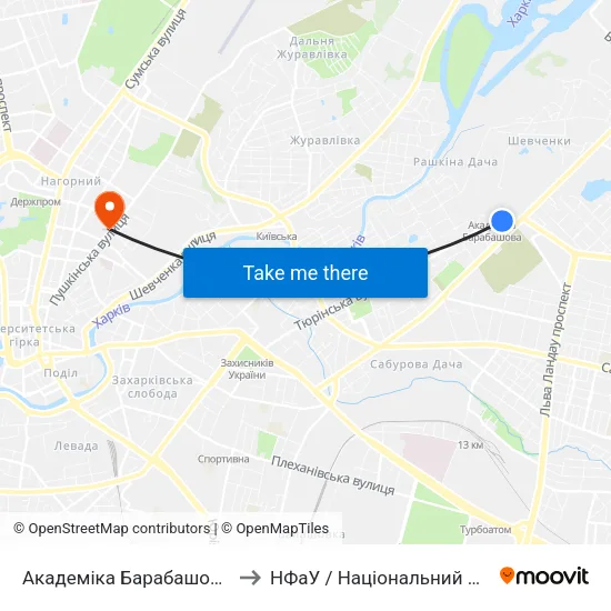 Академіка Барабашова (Akademika Barabashova) to НФаУ / Національний фармацевтичний університет map