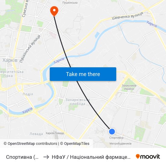 Спортивна (Sportyvna) to НФаУ / Національний фармацевтичний університет map