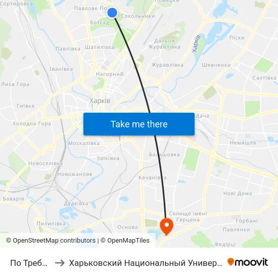По Требованию to Харьковский Национальный Университет Внутренних Дел map