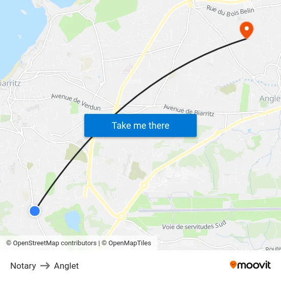 Notary to Anglet map