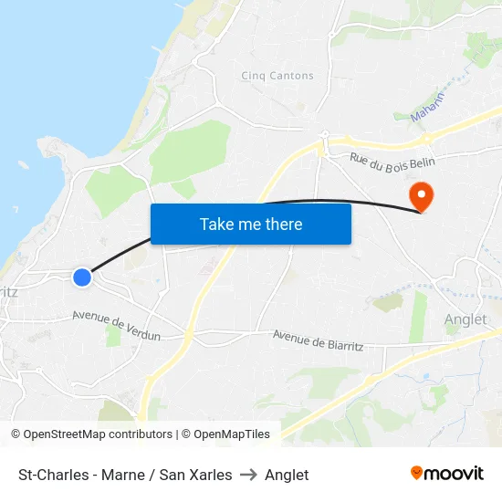 St-Charles - Marne / San Xarles to Anglet map