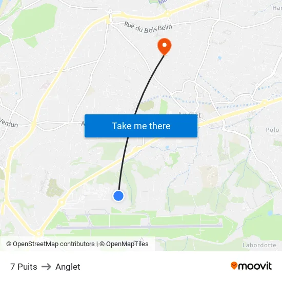 7 Puits to Anglet map