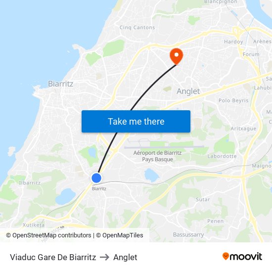 Viaduc Gare De Biarritz to Anglet map