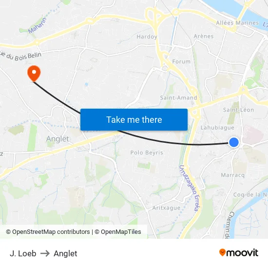 J. Loeb to Anglet map