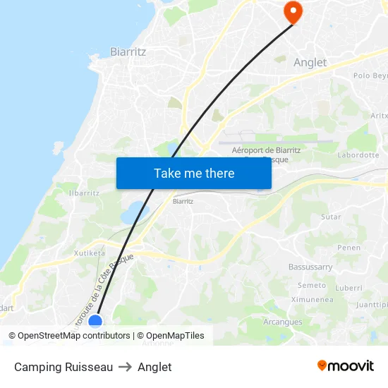 Camping Ruisseau to Anglet map