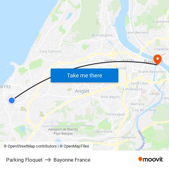 Parking Floquet to Bayonne France map