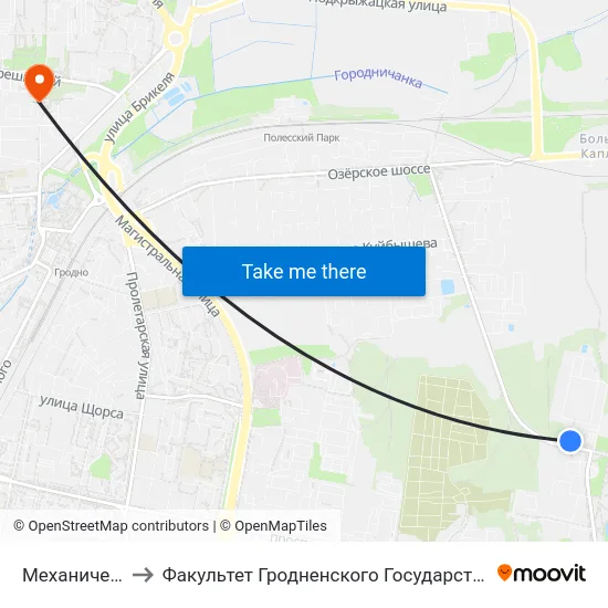 Механический Завод to Факультет Гродненского Государственного Аграрного Университета map