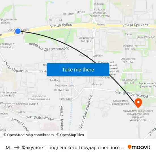 Мчс to Факультет Гродненского Государственного Аграрного Университета map