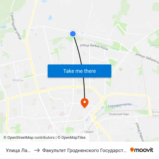 Улица Лапенковская to Факультет Гродненского Государственного Аграрного Университета map