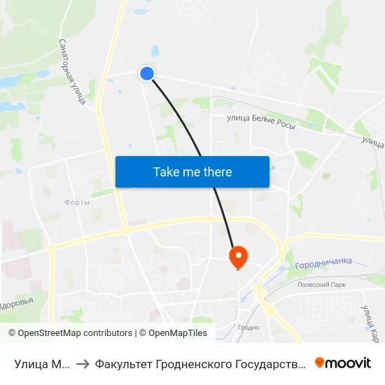 Улица Мясницкая to Факультет Гродненского Государственного Аграрного Университета map