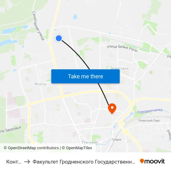 Конте Спа to Факультет Гродненского Государственного Аграрного Университета map