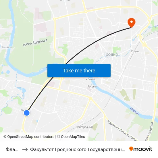 Фламинго to Факультет Гродненского Государственного Аграрного Университета map