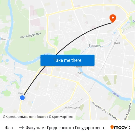 Фламинго to Факультет Гродненского Государственного Аграрного Университета map