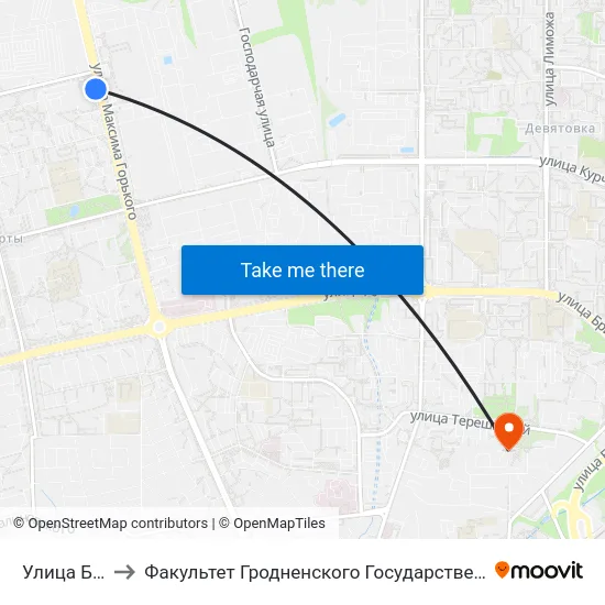 Улица Богуцкого to Факультет Гродненского Государственного Аграрного Университета map