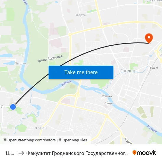 Школа to Факультет Гродненского Государственного Аграрного Университета map