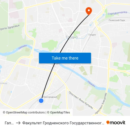 Гап № 2 to Факультет Гродненского Государственного Аграрного Университета map