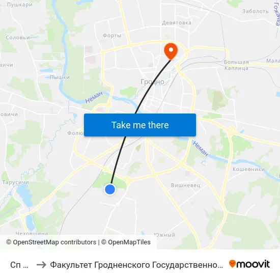 Сп Теста to Факультет Гродненского Государственного Аграрного Университета map