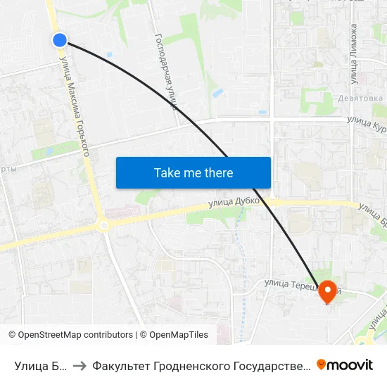 Улица Богуцкого to Факультет Гродненского Государственного Аграрного Университета map