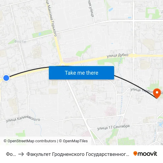 Форты to Факультет Гродненского Государственного Аграрного Университета map