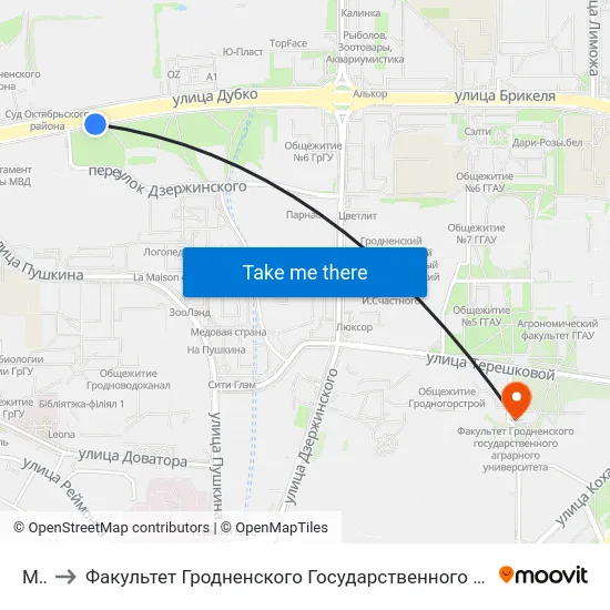 Мчс to Факультет Гродненского Государственного Аграрного Университета map