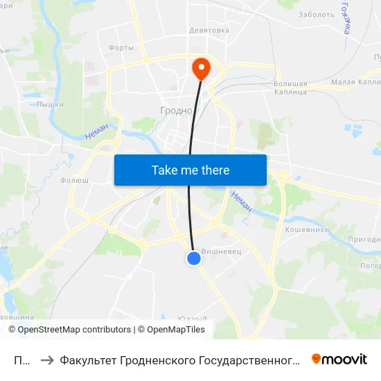 Почта to Факультет Гродненского Государственного Аграрного Университета map