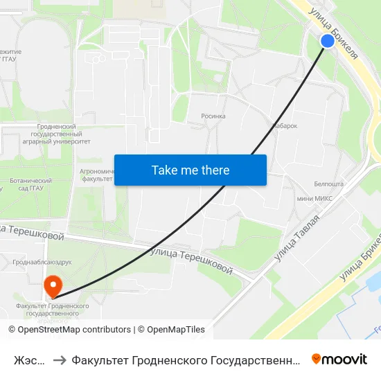 Жэс № 19 to Факультет Гродненского Государственного Аграрного Университета map