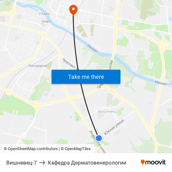 Вишневец-7 to Кафедра Дерматовенерологии map
