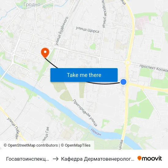 Госавтоинспекция to Кафедра Дерматовенерологии map