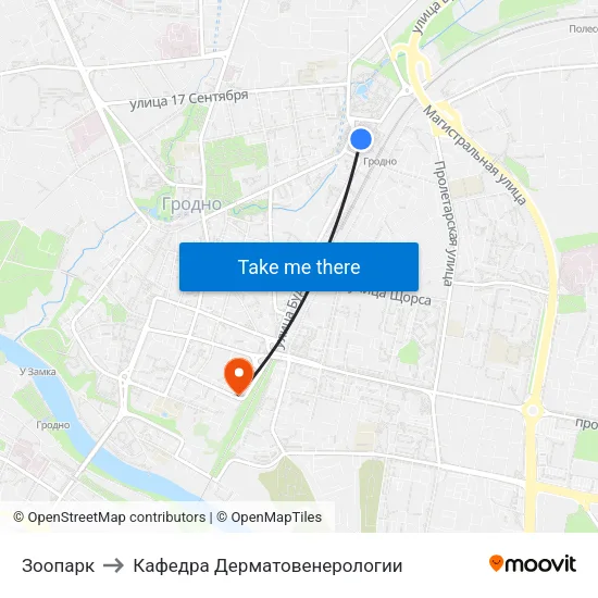 Зоопарк to Кафедра Дерматовенерологии map