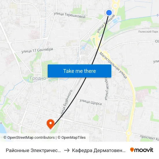 Районные Электрические Сети to Кафедра Дерматовенерологии map