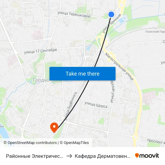 Районные Электрические Сети to Кафедра Дерматовенерологии map