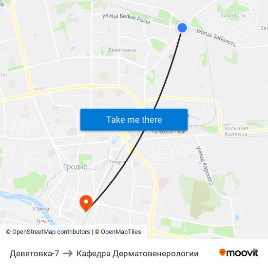 Девятовка-7 to Кафедра Дерматовенерологии map