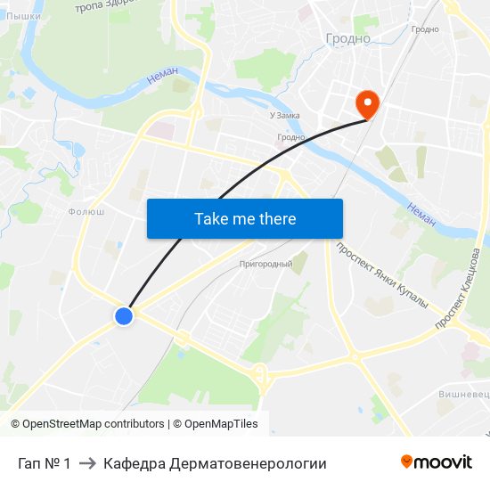 Гап № 1 to Кафедра Дерматовенерологии map