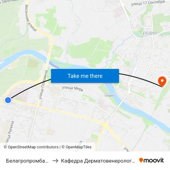 Белагропромбанк to Кафедра Дерматовенерологии map