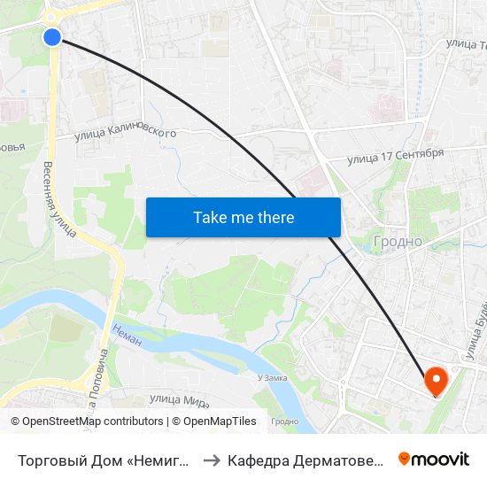 Торговый Дом «Немига-Фаворит» to Кафедра Дерматовенерологии map