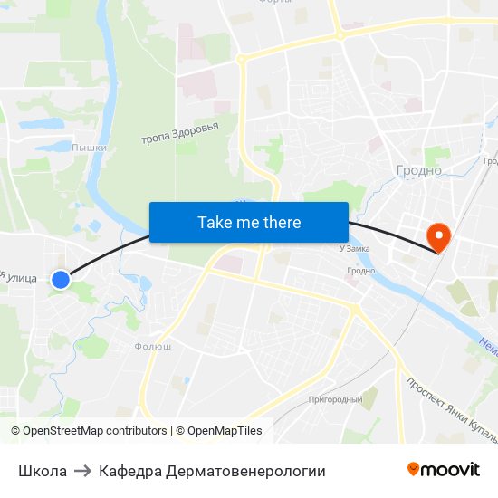 Школа to Кафедра Дерматовенерологии map