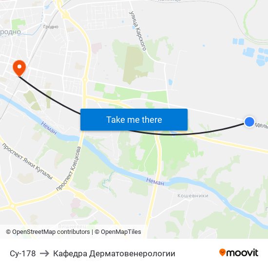 Су-178 to Кафедра Дерматовенерологии map