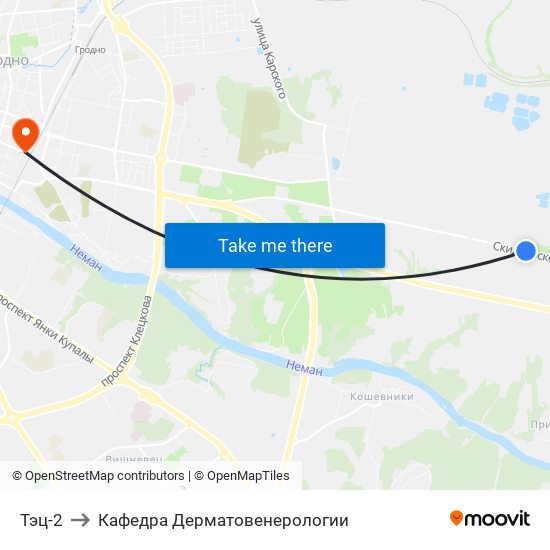 Тэц-2 to Кафедра Дерматовенерологии map