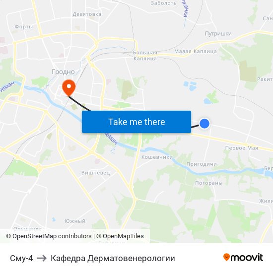 Сму-4 to Кафедра Дерматовенерологии map