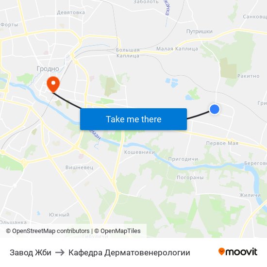 Завод Жби to Кафедра Дерматовенерологии map