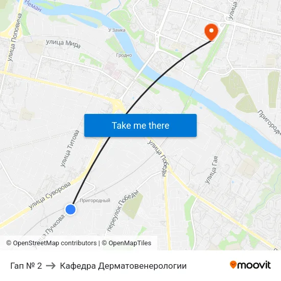 Гап № 2 to Кафедра Дерматовенерологии map