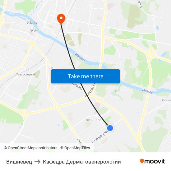 Вишневец to Кафедра Дерматовенерологии map