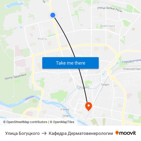 Улица Богуцкого to Кафедра Дерматовенерологии map