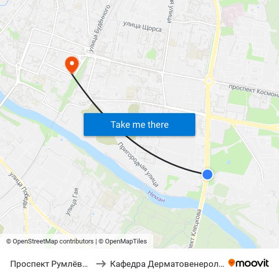 Проспект Румлёвский to Кафедра Дерматовенерологии map