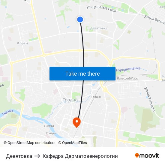 Девятовка to Кафедра Дерматовенерологии map