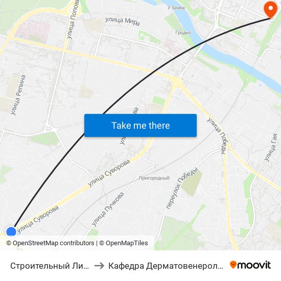 Строительный Лицей to Кафедра Дерматовенерологии map